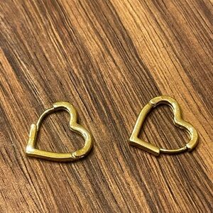 Gold plated heart hoop earrings